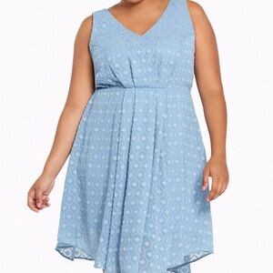 Torrid Light Baby Blue Textured Chiffon Sleeveless Mini Short Dress Plus Size 18